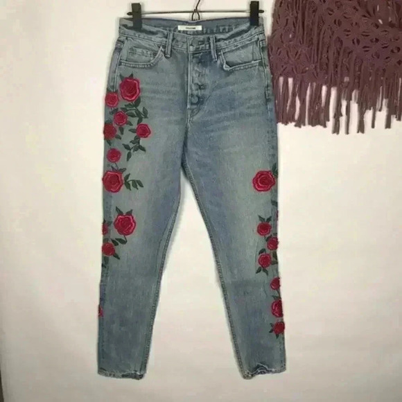GRLFRND Karolina Embroidered Jeans Size 26 - Picture 6 of 8